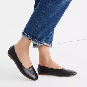 Madewell Leather Cory Flat, Black, size 6.5M